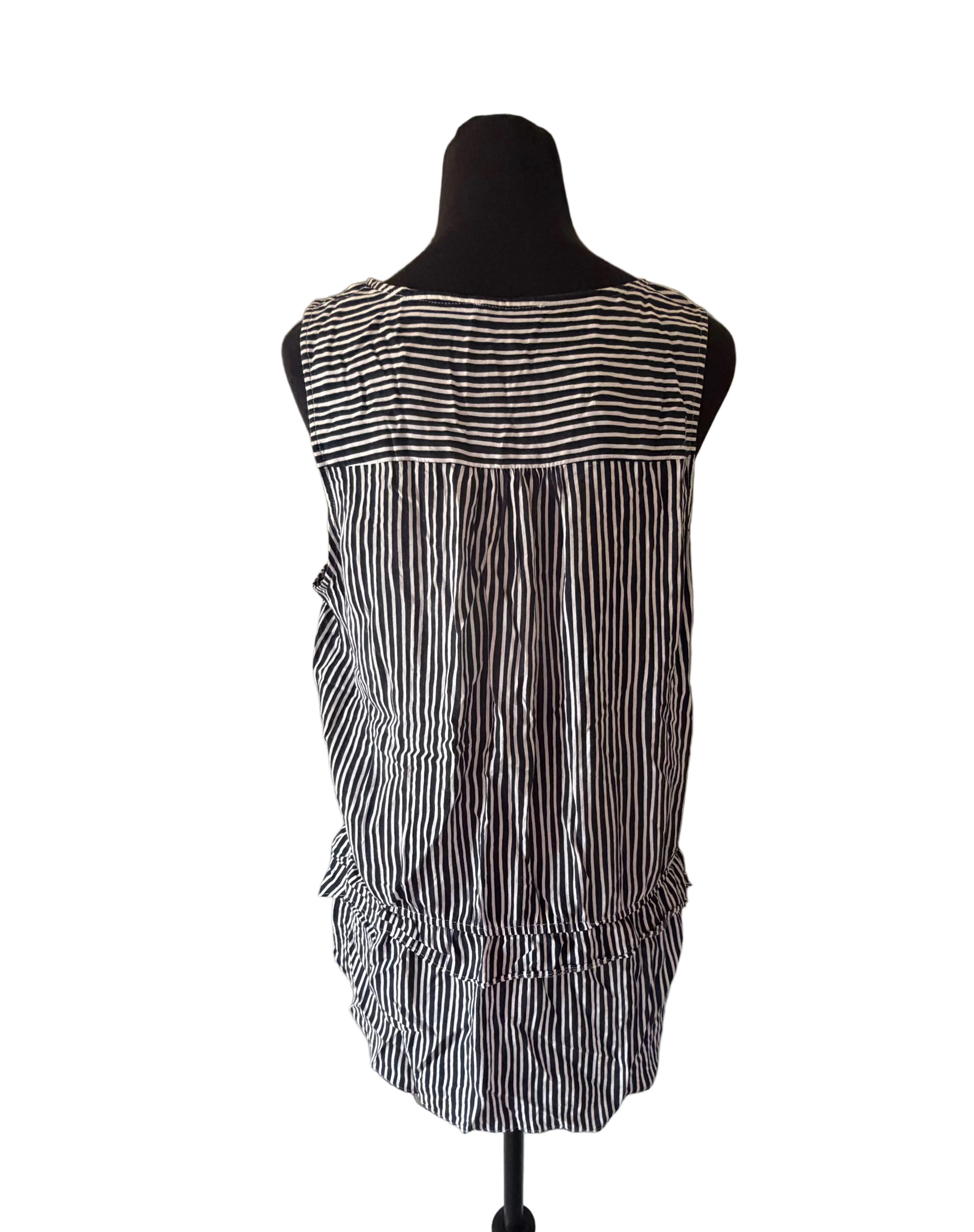 Navy Striped Sleeveless Shirt [12]